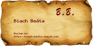 Biach Beáta névjegykártya